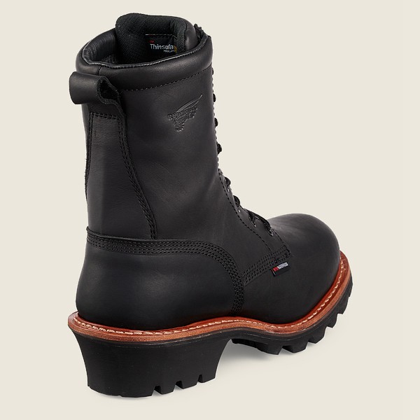 Red Wing Mens Safety Boots - Loggermax - 9-inch Insulated Waterproof Toe - Black - TCN932801